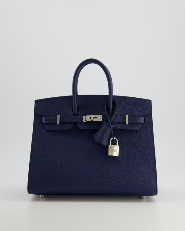 *RARE* Hermès Birkin 25cm Sellier in Bleu Navy Epsom Leather with Palladium Hardware