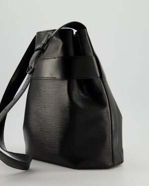 Louis Vuitton Sac D'Epaule Bag in Black Epi Leather with Internal Wallet and Strap