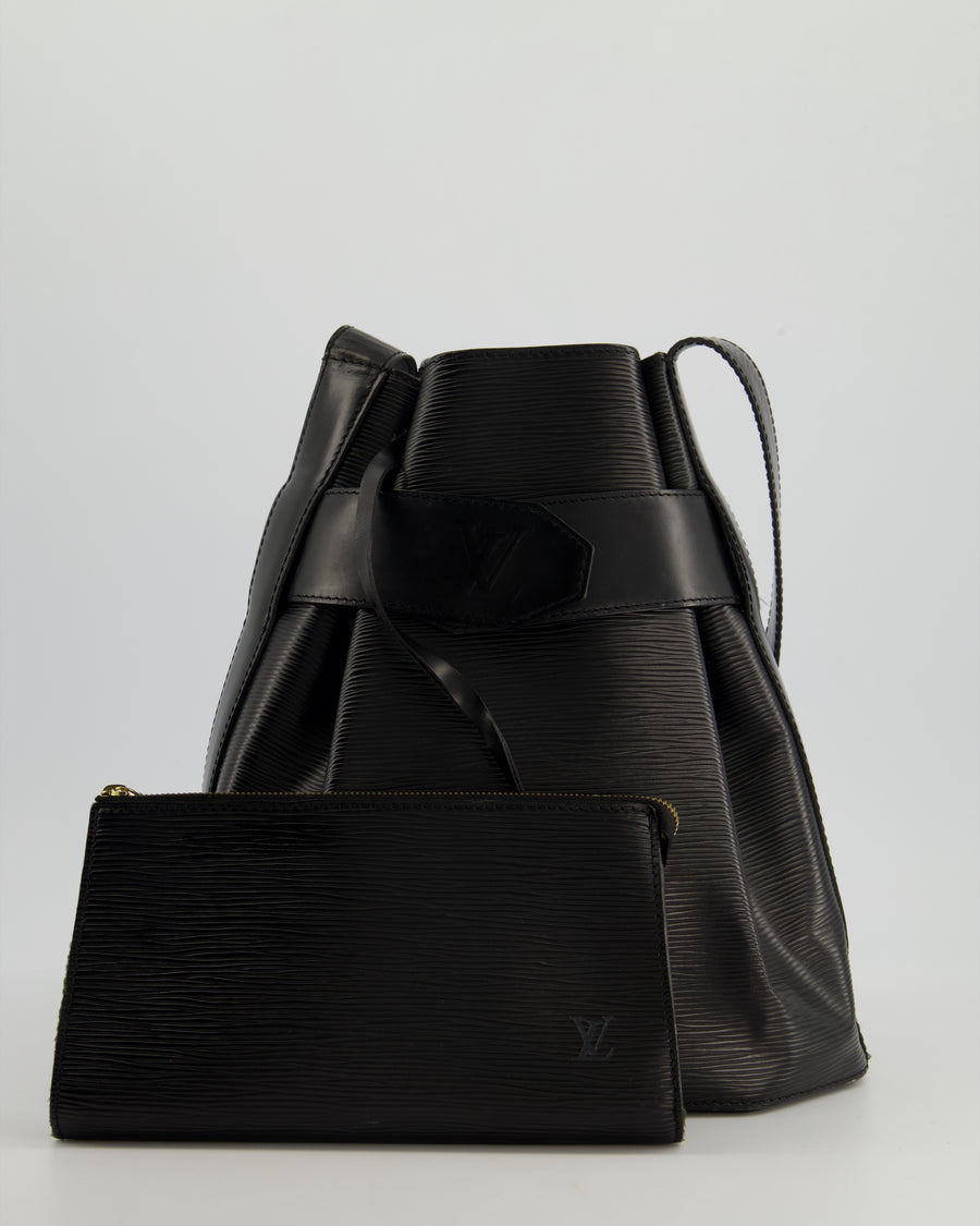 Louis Vuitton Sac D'Epaule Bag in Black Epi Leather with Internal Wallet and Strap