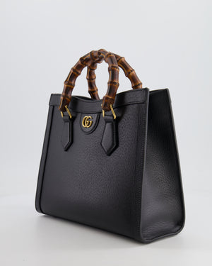 Gucci Black Diana Small Tote Leather Bag with Shiny Antique Gold Hardware & Bamboo Handle RRP £3,170