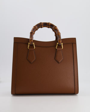 Gucci Brown Diana Small Tote Leather Bag with Shiny Antique Gold Hardware & Bamboo Handle RRP £3,170