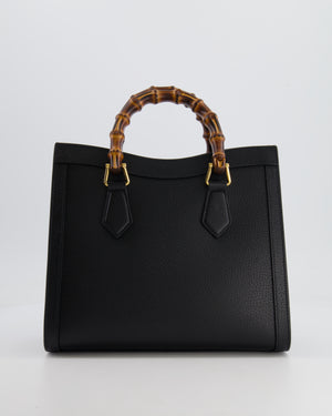 Gucci Black Diana Small Tote Leather Bag with Shiny Antique Gold Hardware & Bamboo Handle RRP £3,170