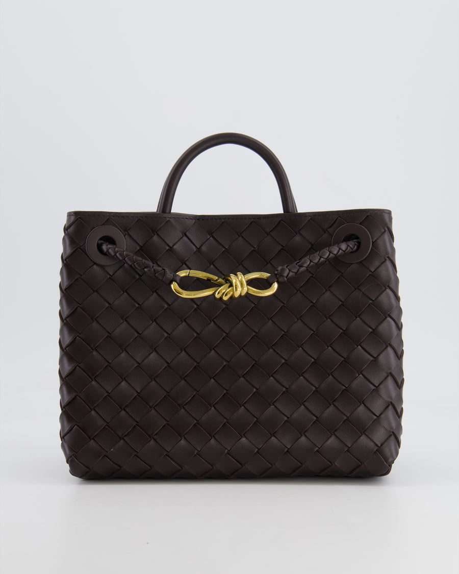 Bottega Veneta Small Andiamo Bag in Brown Fondant Intrecciato Leather with Gold Hardware RRP £3,410