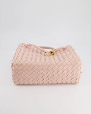 Bottega Veneta Medium Andiamo Bag in Pink Cameo Intrecciato Leather with Gold Hardware RRP £4,030