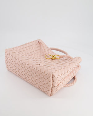 Bottega Veneta Medium Andiamo Bag in Pink Cameo Intrecciato Leather with Gold Hardware RRP £4,030