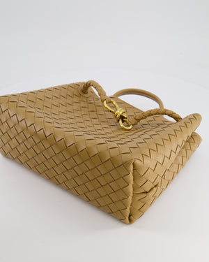 Bottega Veneta Medium Andiamo Bag in Beige Praline Intrecciato Leather with Gold Hardware RRP £4,030