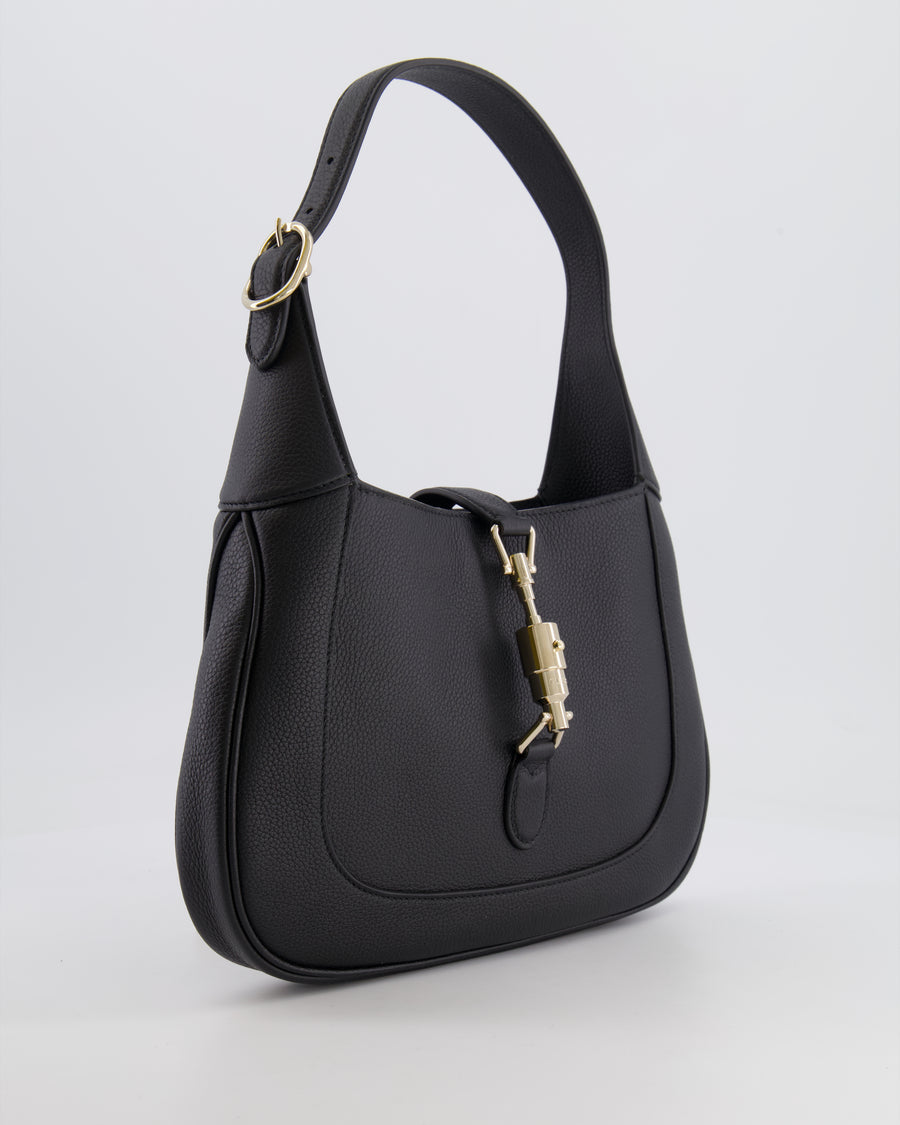 Gucci Black Jackie Small Bag in Grained Leather with Champagne Gold Hardware RRP £2,820