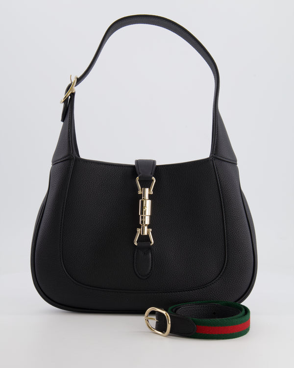 Gucci Black Jackie Small Bag in Grained Leather with Champagne Gold Hardware RRP £2,820