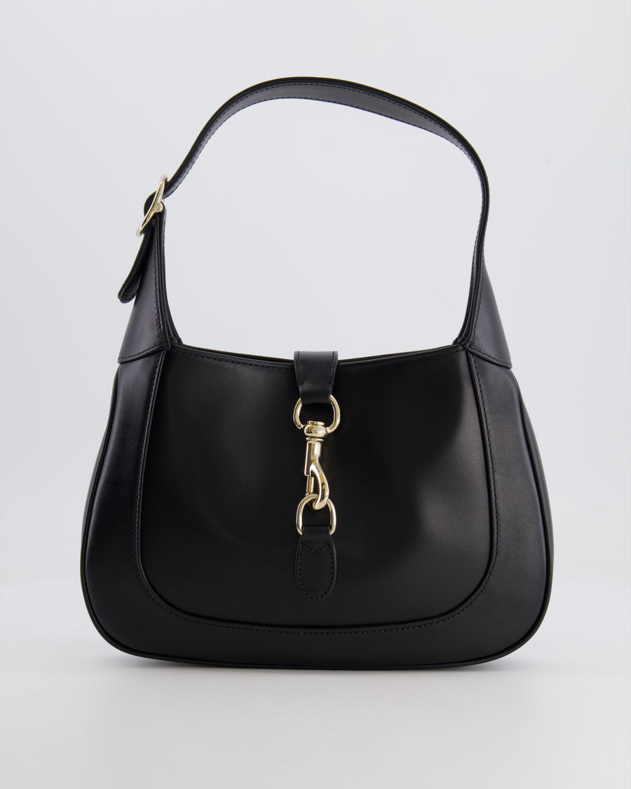 Gucci Black Jackie Small Bag in Smooth Leather with Champagne Gold Hardware RRP £2,820