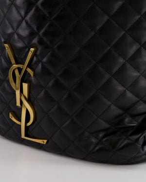 Saint Laurent Black Icare Maxi Shopping Bag in Quilted Lambskin Leather with Gold YSL Logo RRP £3,755