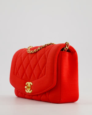 *RARE* Chanel Red Jersey Small Diana Flap Bag in with Gold Hardware