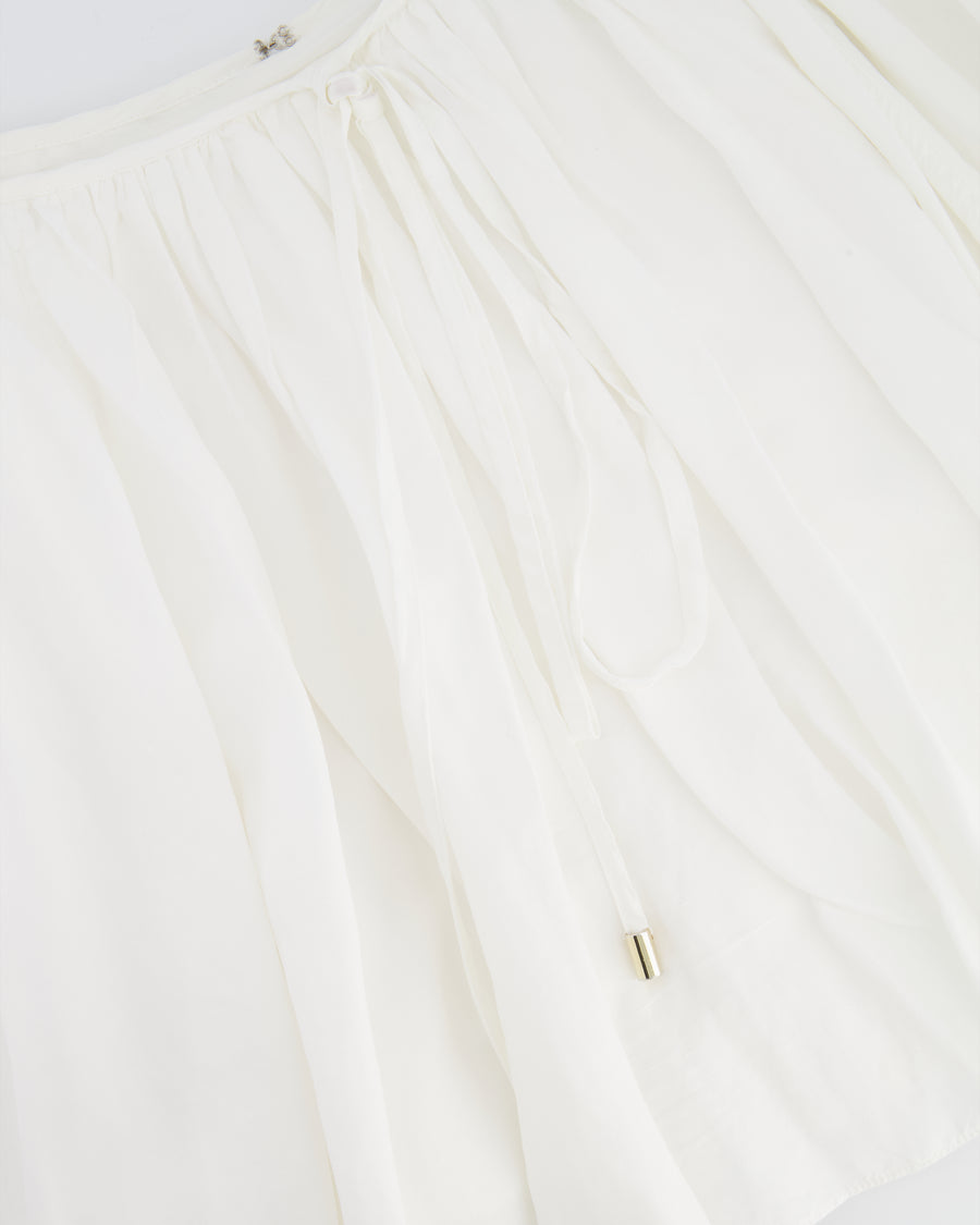 Loewe X Paula's Ibiza White Linen Strappy Mini Skirt Size FR 36 (UK 8) RRP £1,100