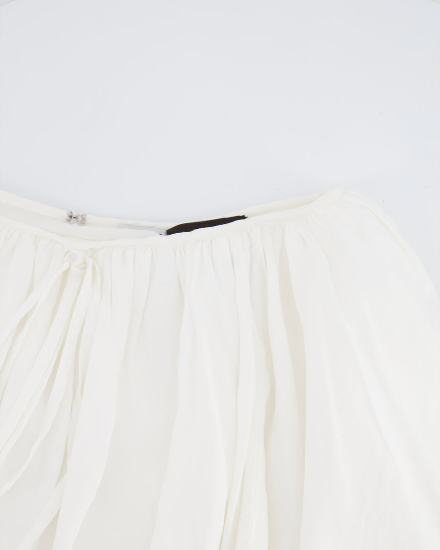 Loewe X Paula's Ibiza White Linen Strappy Mini Skirt Size FR 36 (UK 8) RRP £1,100