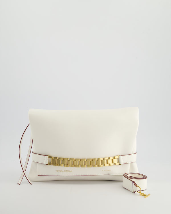 Victoria Beckham Puffy Chain Pouch Bag With Strap In White Leather RRP £1290