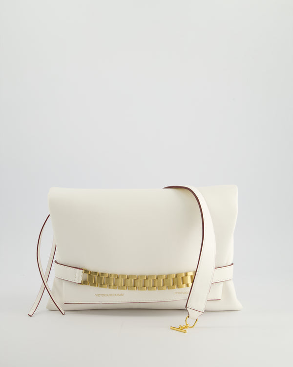 Victoria Beckham Puffy Chain Pouch Bag With Strap In White Leather RRP £1290