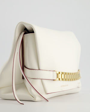 Victoria Beckham Puffy Chain Pouch Bag With Strap In White Leather RRP £1290