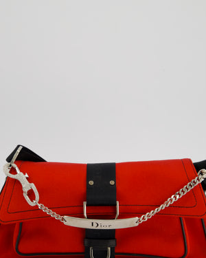 Christian Dior Red Hardcore Flap Bag with Silver Hardware