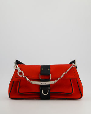 Christian Dior Red Hardcore Flap Bag with Silver Hardware