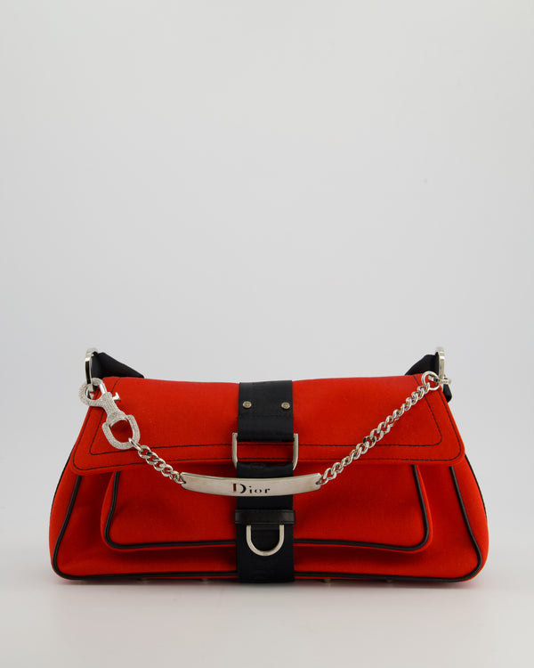 Christian Dior Red Hardcore Flap Bag with Silver Hardware