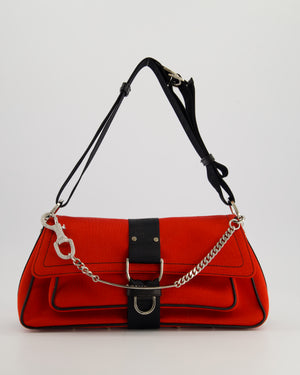 Christian Dior Red Hardcore Flap Bag with Silver Hardware