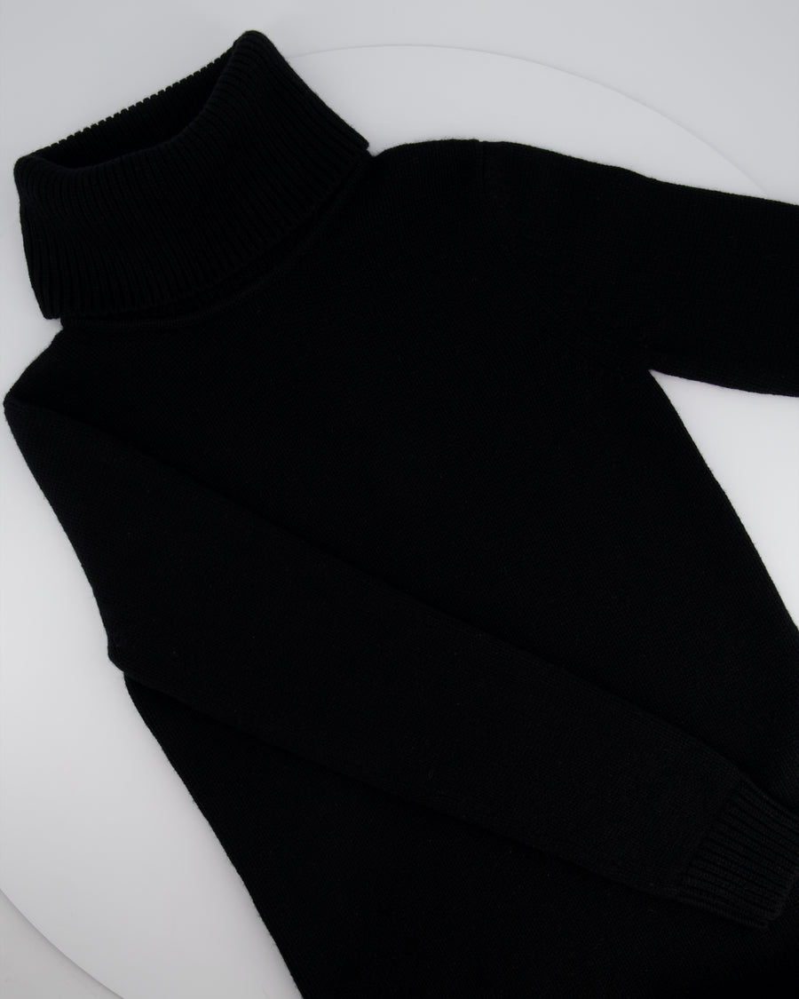 Saint Laurent Black Turtle Neck Knit Long Sleeve Dress Size S (UK 8)