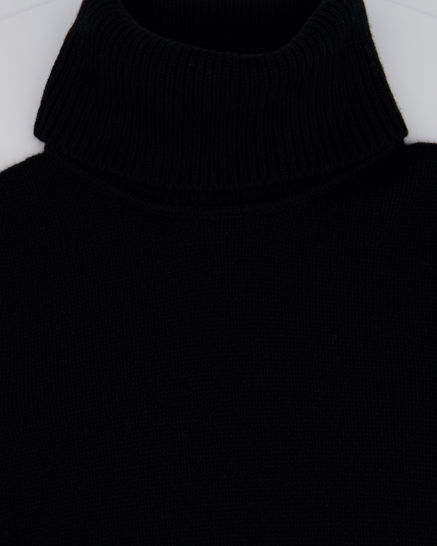 Saint Laurent Black Turtle Neck Knit Long Sleeve Dress Size S (UK 8)