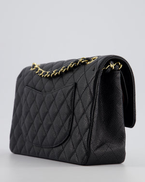 *HOT* Chanel Medium Black Classic Double Flap Bag in Caviar Leather with Gold Hardware