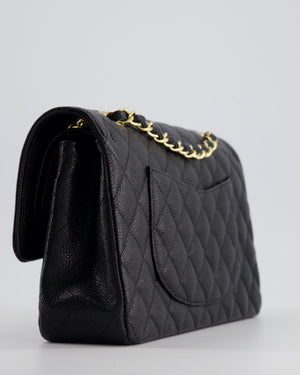 *HOT* Chanel Medium Black Classic Double Flap Bag in Caviar Leather with Gold Hardware