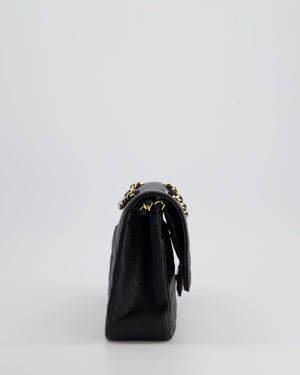 *HOT* Chanel Medium Black Classic Double Flap Bag in Caviar Leather with Gold Hardware