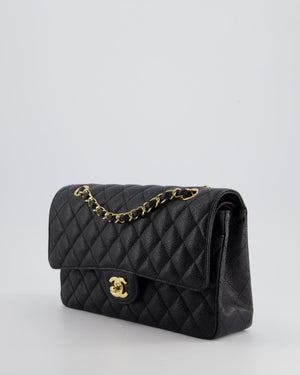 *HOT* Chanel Medium Black Classic Double Flap Bag in Caviar Leather with Gold Hardware