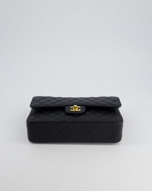 *HOT* Chanel Medium Black Classic Double Flap Bag in Caviar Leather with Gold Hardware