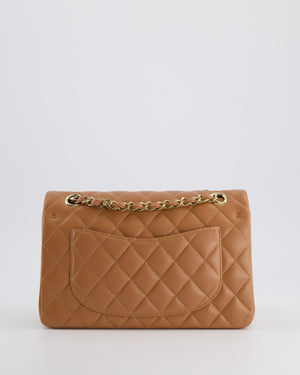 *SUPER RARE* Chanel 22S Caramel Brown Small Double Flap Bag in Lambskin Leather with Champagne Gold Hardware