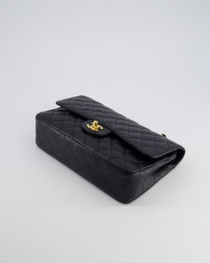 *RARE* Chanel Vintage Black Medium Classic Double Flap Bag in Caviar Leather with Gold Hardware