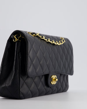 *RARE* Chanel Vintage Black Medium Classic Double Flap Bag in Caviar Leather with Gold Hardware