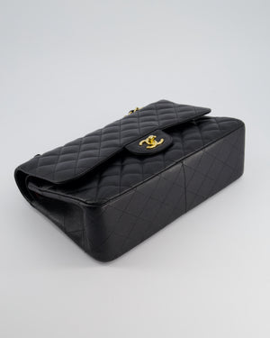 Chanel Black Jumbo Classic Double Flap Bag in Caviar Leather with Gold Hardware