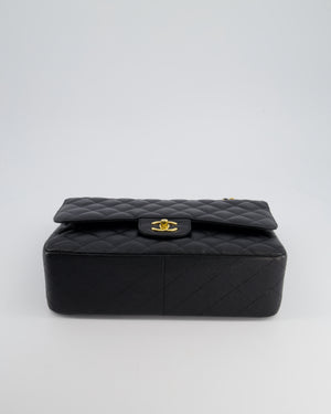 Chanel Black Jumbo Classic Double Flap Bag in Caviar Leather with Gold Hardware