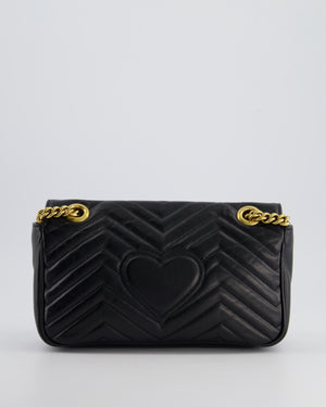 Gucci Black Leather Matelasse Marmont Bag with Gold Hardware