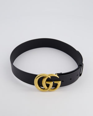 Gucci Black GG Logo Marmont Leather Belt Size 70cm