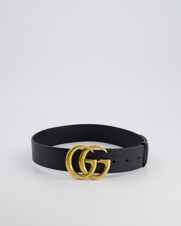 Gucci Black GG Logo Marmont Leather Belt Size 70cm