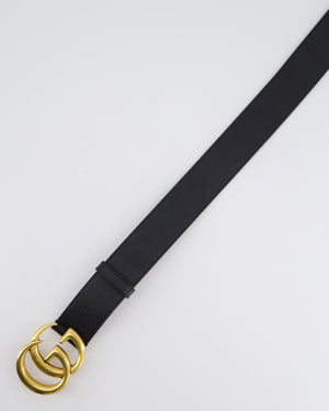 Gucci Black GG Logo Marmont Leather Belt Size 70cm