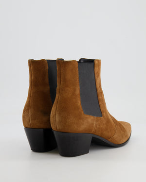 Saint Laurent Camel Suede Chelsea Heeled Boots Size EU 39 RRP £945