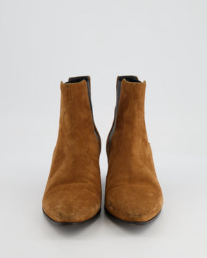 Saint Laurent Camel Suede Chelsea Heeled Boots Size EU 39 RRP £945