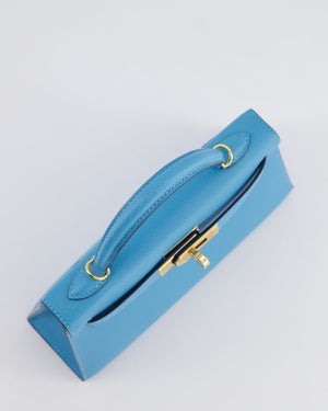 *SUPER HOT* Hermès Mini Kelly II 20cm in Bleu Du Nord Madame Leather with Gold Hardware