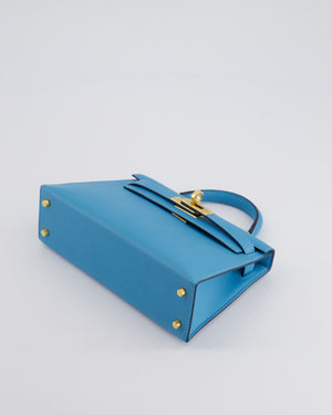 *SUPER HOT* Hermès Mini Kelly II 20cm in Bleu Du Nord Madame Leather with Gold Hardware