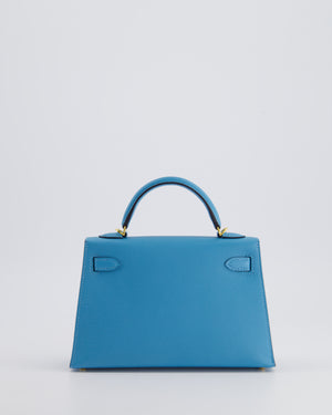 *SUPER HOT* Hermès Mini Kelly II 20cm in Bleu Du Nord Madame Leather with Gold Hardware