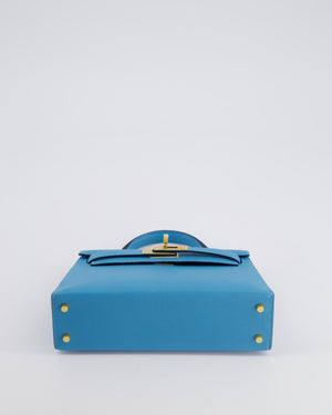 *SUPER HOT* Hermès Mini Kelly II 20cm in Bleu Du Nord Madame Leather with Gold Hardware