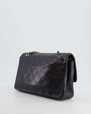 Chanel Vintage Black Medium Classic Double Flap Bag in Lambskin Leather with 24K Gold Hardware