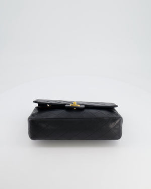 Chanel Vintage Black Medium Classic Double Flap Bag in Lambskin Leather with 24K Gold Hardware