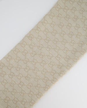 Gucci Beige & Cream Monogram Scarf 200x73cm