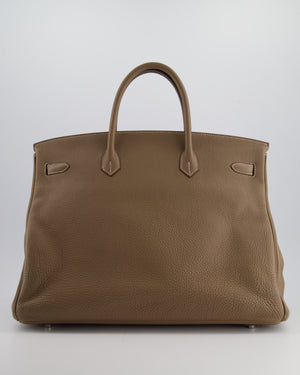 Hermès Birkin 40cm Bag in Etoupe Togo Leather with Palladium Hardware